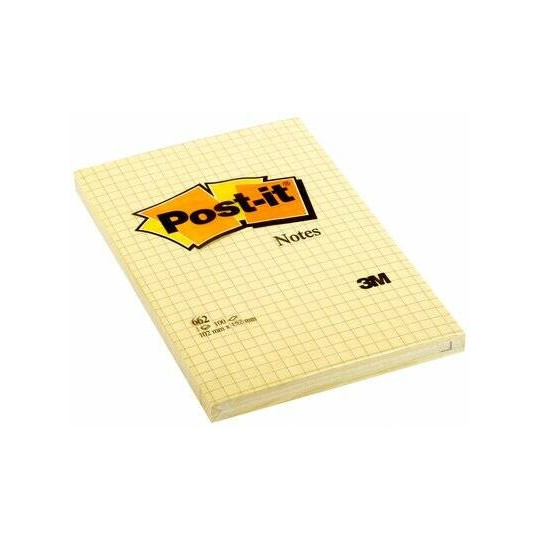 Viestilappu 102x152 Post-it 662 Ruutu, enemmän kirjoitustilaa