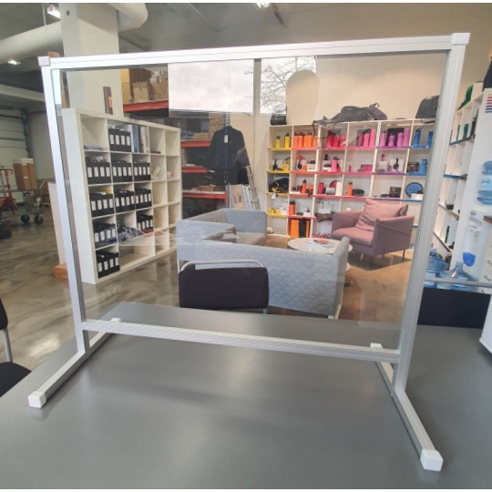 Pisarasuoja L 900x800mm - kaupan kassalle, palvelutiskille tartuntasuojaksi