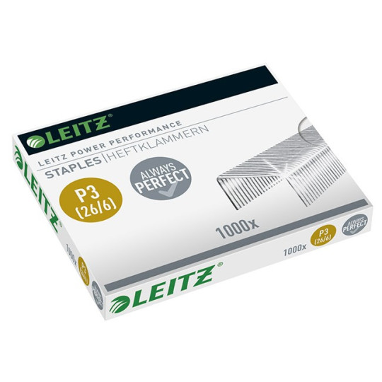 Leitz Power Performance P3-nitomanasta 26/6 erityisesti Leitz-nitojille, jotka käyttävät tuhdimpaa 26/6 nastaa