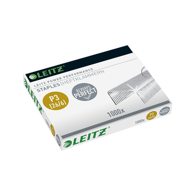 Leitz Power Performance P3-nitomanasta 26/6 erityisesti Leitz-nitojille, jotka käyttävät tuhdimpaa 26/6 nastaa