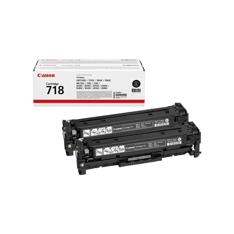Canon 718Bk Twin Pack Musta 3,4K Laserkasetti /2kpl