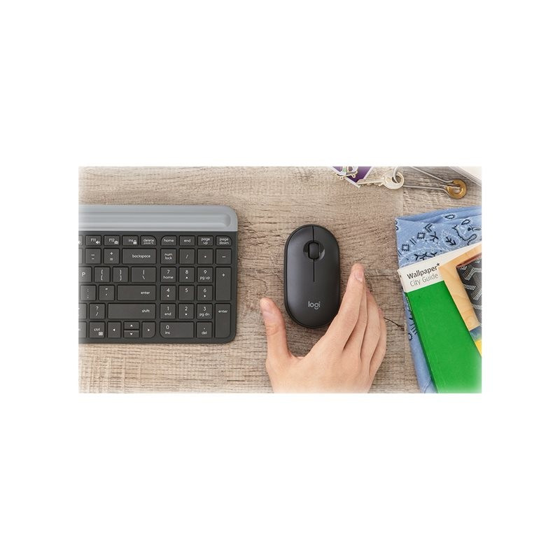 Logitech M350 Pebble Langaton hiiri Grafiitinharmaa