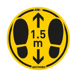 Lattiatarra "Turvaväli 1,5m" pyöreä 35cm sileät pinnat /2kpl