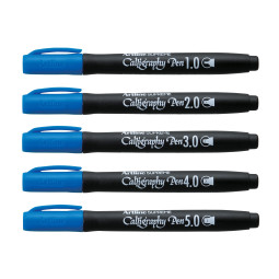 Kalligrafiakynäsarja Sininen 5kpl 1-5mm Artline 240