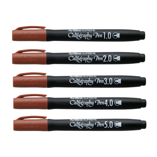 Kalligrafiakynäsarja Seepia 5kpl 1-5mm Artline 240