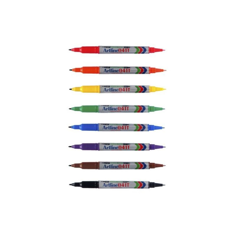 Huopakynäsarja 1/0,4mm Artline 041T TwinTip 8-väriä, pysyvään merkkaukseen