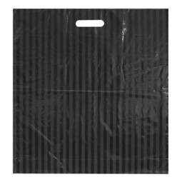 Muovikassi 60x59+4cm Musta/raita /250kpl