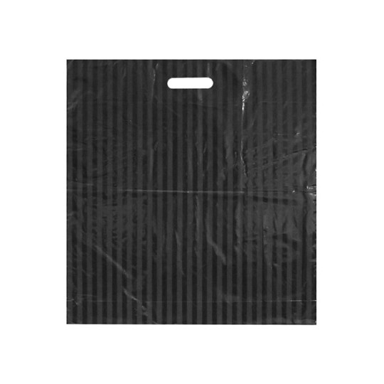 Muovikassi 60x59+4cm Musta/raita /250kpl