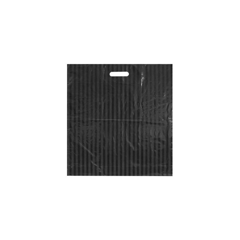 Muovikassi 60x59+4cm Musta/raita /250kpl