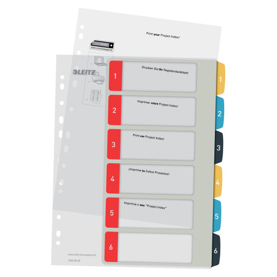 Numerohakemisto 1-6 A4+ Tulostettava Leitz L:Print Cosy