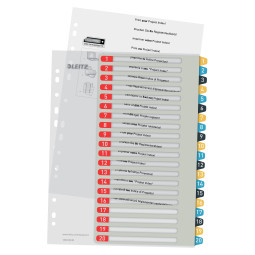Numerohakemisto 1-20 A4+ Tulostettava Leitz L:Print Cosy