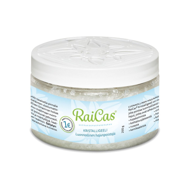 RaiCas Kristalligeeli 250g - luonnonmukainen hajunpoistaja