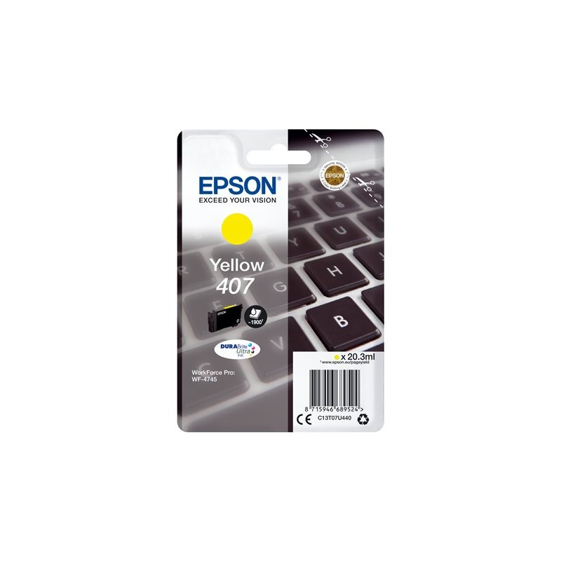Epson 407 Yellow Mustepatruuna