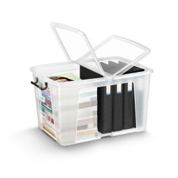 Säilytyslaatikko CEP Strata 65L kannella läpinäkyvä - 100% kierrätettävää polypropeenia