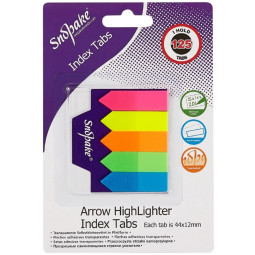 Snopake Index Tab Nuoli 44x12mm /125kpl - neonvärilajitelma laadukkaaseen merkintään