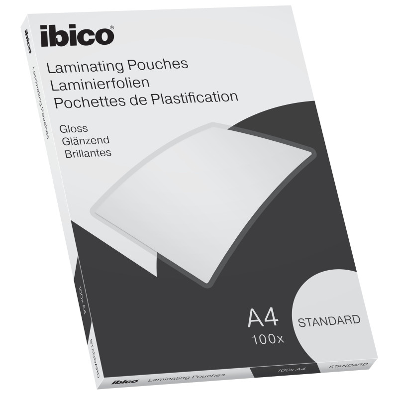 Lamitasku A4 125mic Ibico Standard /100kpl - edullinen laminointitasku esillepanoon ja suojaamiseen