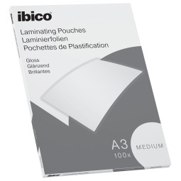 Lamitasku A3 100mic Ibico Medium /100kpl - edullinen laminointitasku esillepanoon ja suojaamiseen
