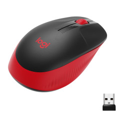Logitech M185 langaton hiiri musta/punainen