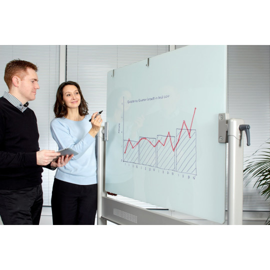 Siirrettävä valkotaulu 150x120 cm - ensiluokkaista kokoustilaesittämistä