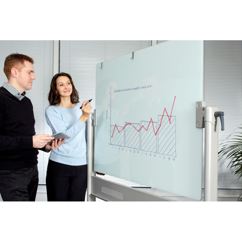 Siirrettävä valkotaulu 150x120 cm - ensiluokkaista kokoustilaesittämistä