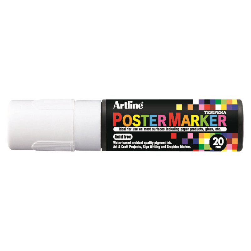 Poster Marker 20mm Valkoinen Artline EPP-20 - mainostussi somistukseen ja mainontaan
