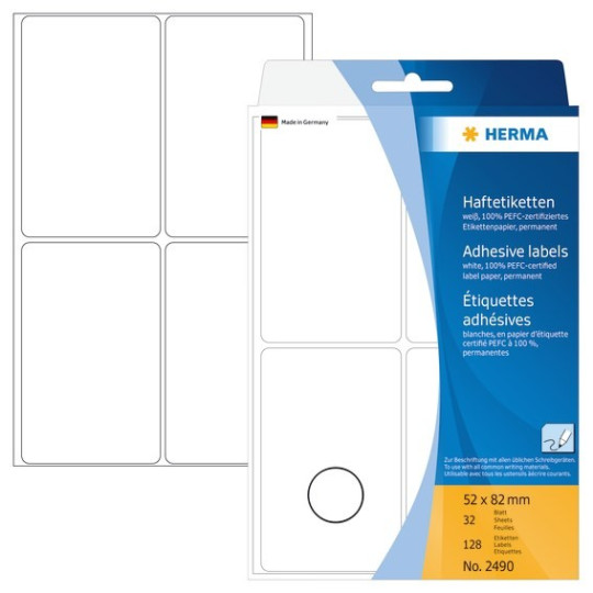 Herma 2490 tarra 52x82 mm 4-jakoinen
