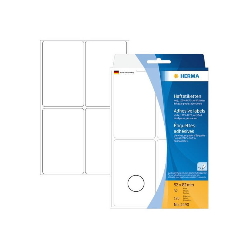 Herma 2490 tarra 52x82 mm 4-jakoinen