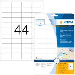 Herma 4680 läpinäkyvä tarra 48,3x25,4 mm 44-jakoinen