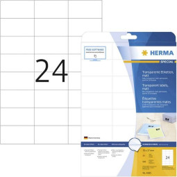 Herma 4685 läpinäkyvä tarra 70x37 mm 24-jakoinen
