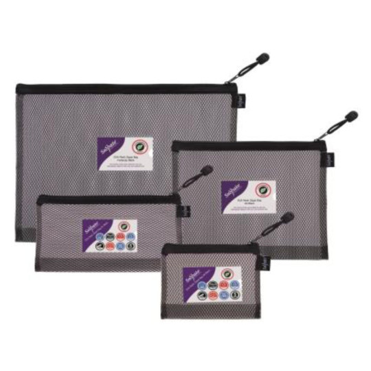 Snopake Zippa Bag A5 EVA Mesh Black Vetoketjutasku