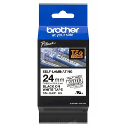 Brother TZe-SL251 24mm Cable Musta/Valkoinen (P-Touch)