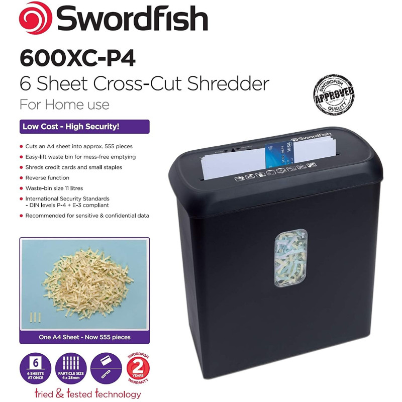 Paperintuhooja Swordfish 600XC-P4