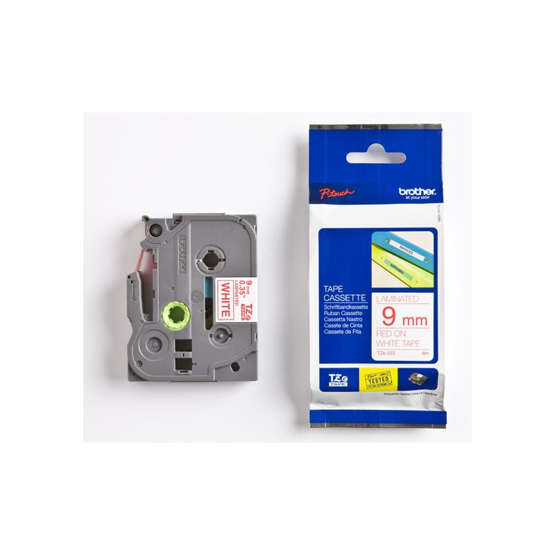 Brother TZe-222 9mm Punainen/Valkoinen (P-Touch)