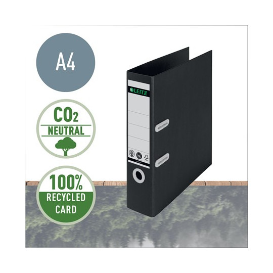 Mappi Leitz ReCycle 180 A4/80mm - 100% kierrätyskartongista valmistettu, hiilineutraali mappi
