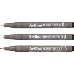 Tekninen piirustuskynäsarja Artline EK-230 Drawing System musta