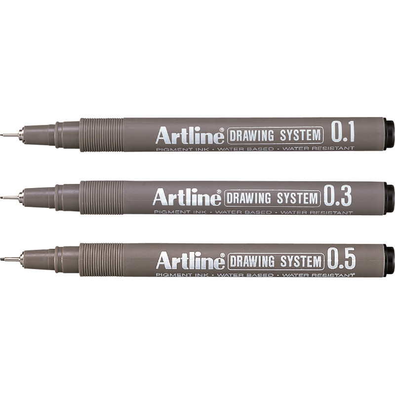 Tekninen piirustuskynäsarja Artline EK-230 Drawing System musta