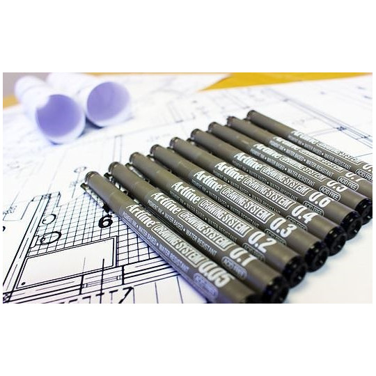 Tekninen piirustuskynäsarja Artline EK-230 Drawing System musta