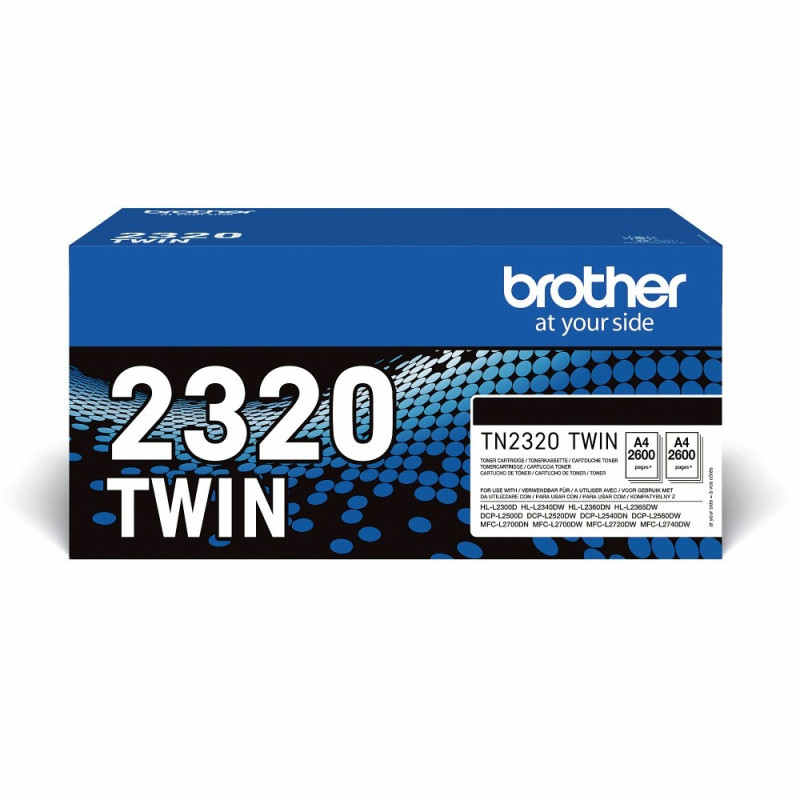 Brother TN-2320 Musta 2x2,6K Twin Pack Laserkasetti