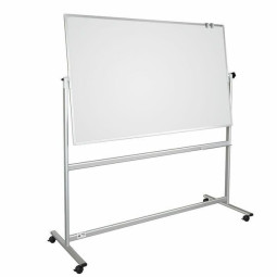 Siirrettävä valkotaulu 150x100cm - pyörillä kulkeva kaksipuoleinen emalitaulu