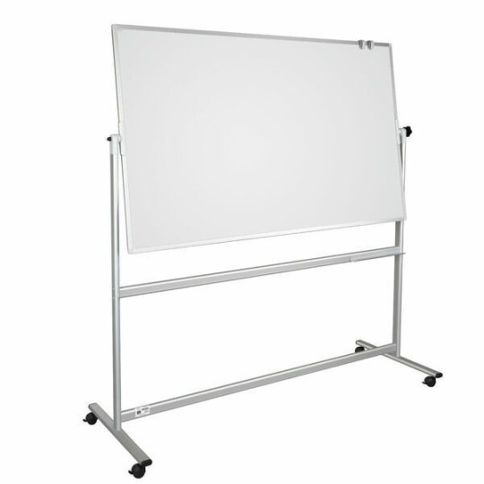 Siirrettävä valkotaulu 150x100cm - pyörillä kulkeva kaksipuoleinen emalitaulu