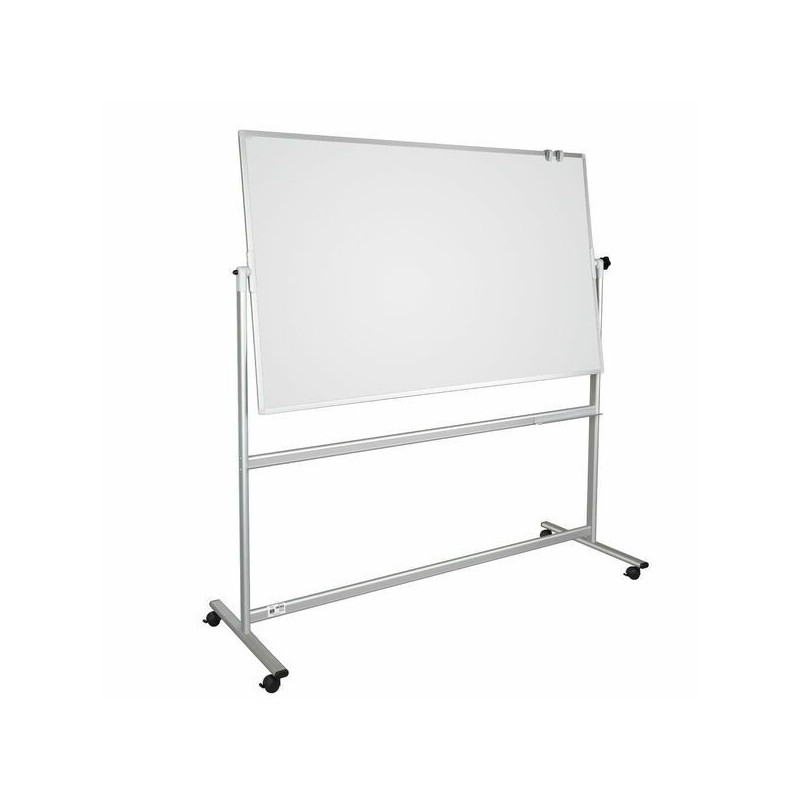 Siirrettävä valkotaulu 150x100cm - pyörillä kulkeva kaksipuoleinen emalitaulu