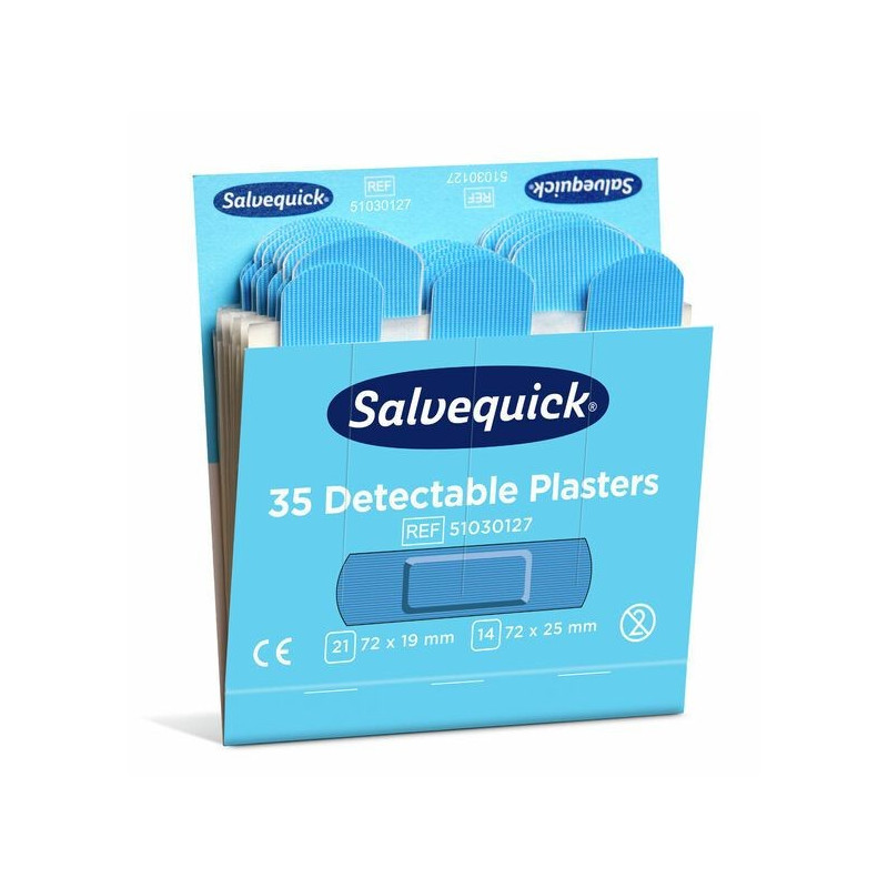 Laastari Salvequick 6735CAP Sininen 21+14