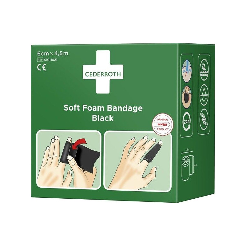 Laastari Soft Foam Black Cederroth 51011021