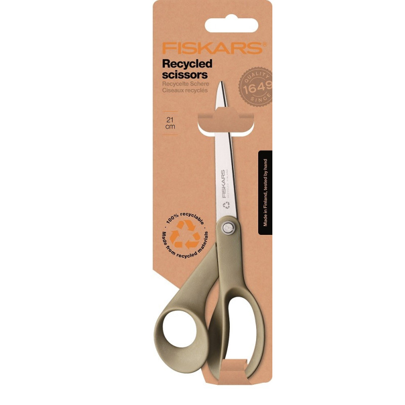 Yleissakset 21cm Fiskars Recycled – valmistettu kierrätysmuovista