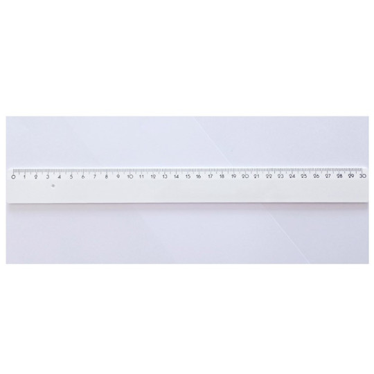 Viivain 30cm Valkoinen