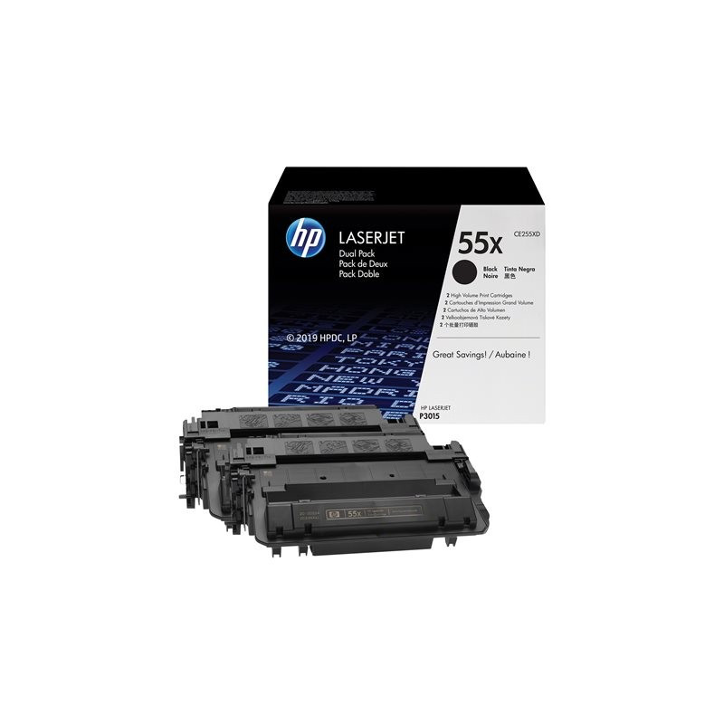 HP 55XD Musta 2x12,5K Laserkasetti Dual Pack