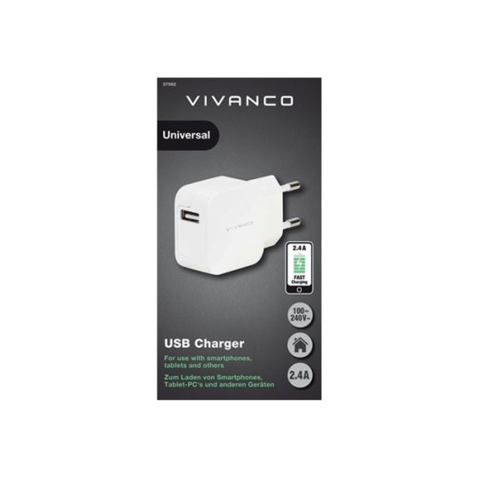 USB-laturi Vivanco 1xUSB