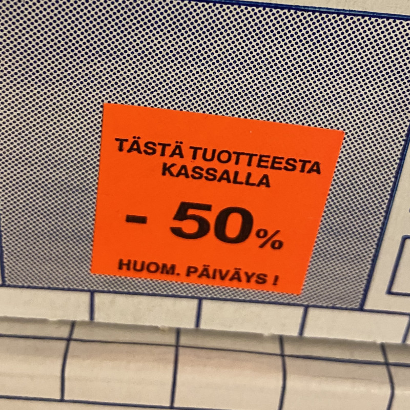 Alennusetiketti -50% Punainen 700kpl/rla