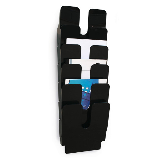 Seinäteline Durable Flexiplus pysty/musta /6kpl (setti)