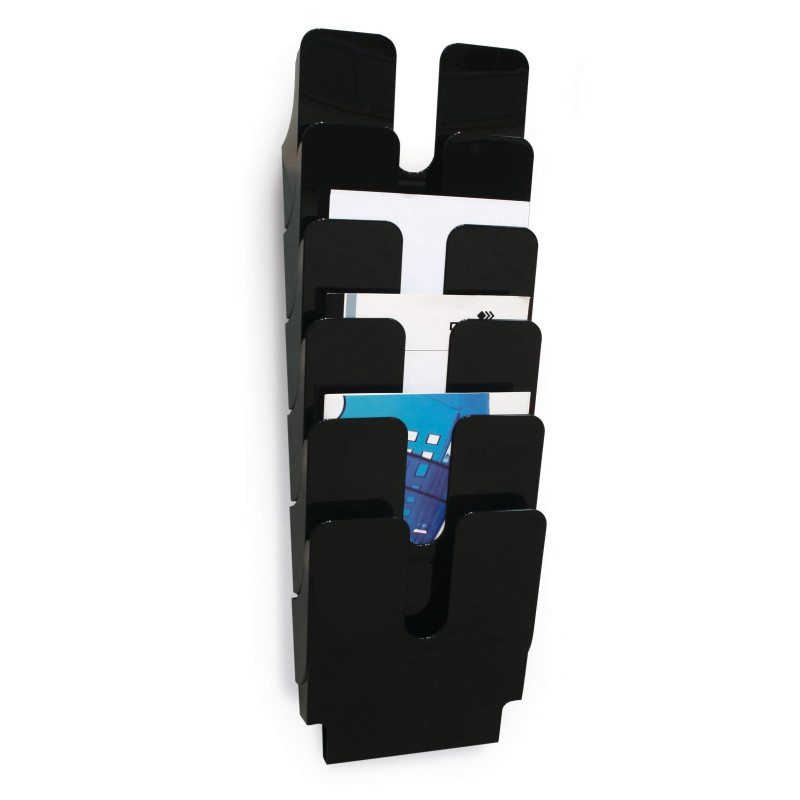 Seinäteline Durable Flexiplus pysty/musta /6kpl (setti)